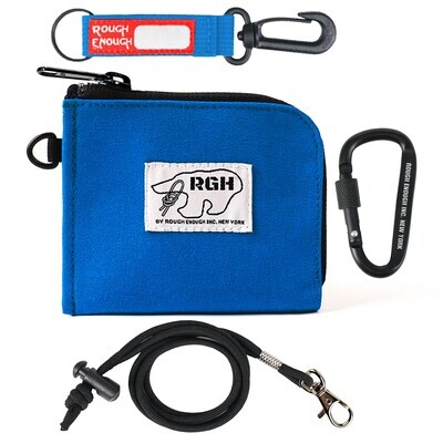 Rough Enough Small Coin Purse Pouch for Men Zipper Change Purse for Coins with Neck Lanyard Keychain Clip