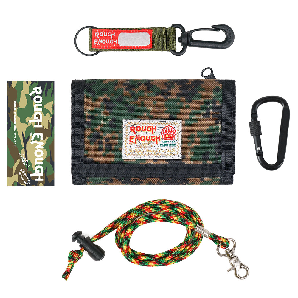 Rough Enough Camo Boys Wallet with Lanyard