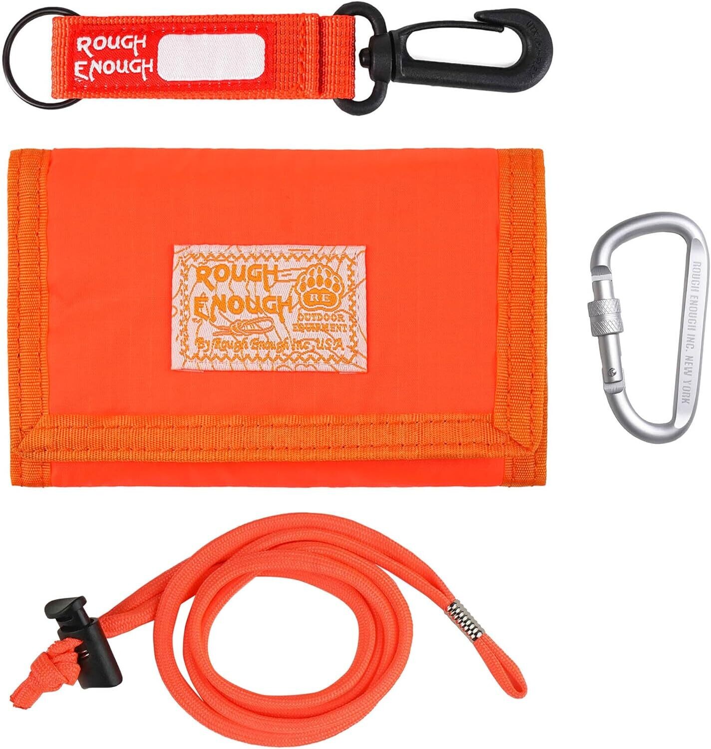 Rough Enough Kids Wallet for Boys Girls Neck Lanyard Wallet with Zipper Card Holder Orange Soft Nylon Rough Enough Kids Wallet for Boys Girls Neck Lanyard Wallet with Zipper Card Holder Orange Soft Nylon