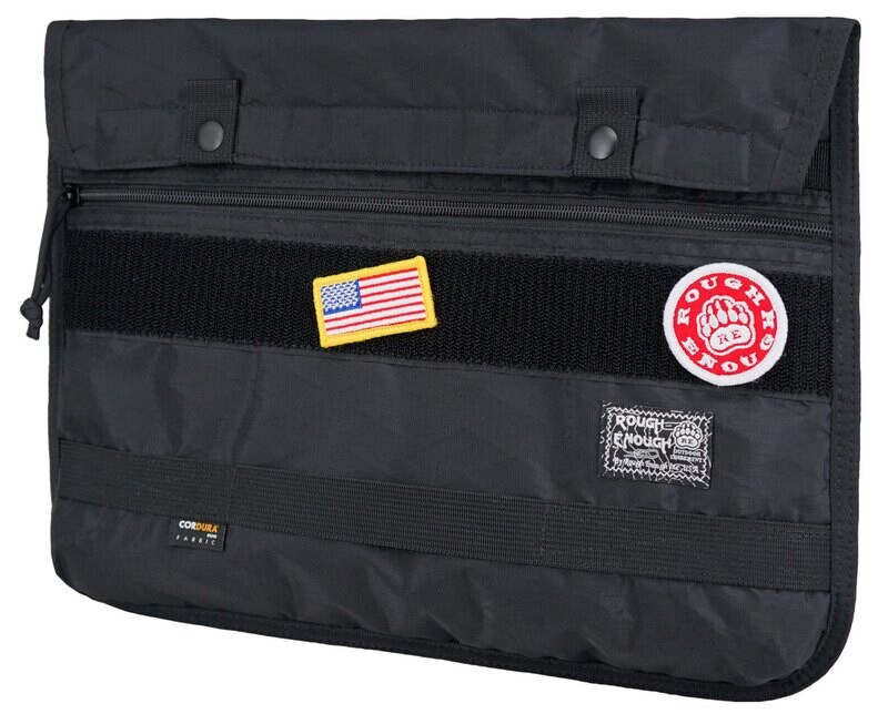 Rough Enough 14 Inch Laptop Sleeve Case Tablet Bag for Men with Tactical Molle Function for Travel Outdoor Adventures Weather Resistant Cordura Black