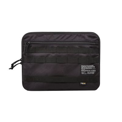 Rough Enough 14 Inch Laptop Sleeve Case Bag with Accessories Pocket Compartment Tactical Molle Functional for Dual Laptop Tablet Cordura Black