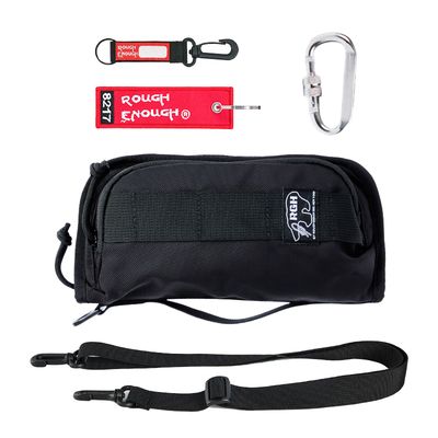 Rough Enough RFID Passport Holder Wallet Case for Travel Family with Card holder Crossbody Shoulder Strap Neck Portable Waterproof Black Cordura