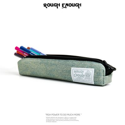 RoughEnough Denim Pencil Case for Male and Female Students