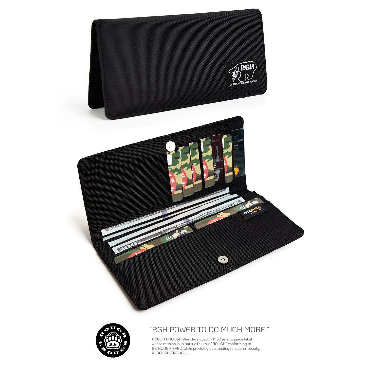 RoughEnough Men's Business Anti theft Brushing Long Wallet