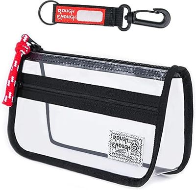 Rough Enough Clear Pencil Pouch Case Bag for Girls Kids for School Stationary Art Supplies