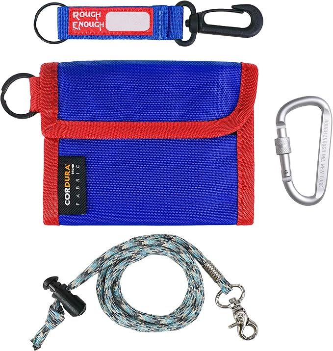 Rough Enough Kids Wallet for Boys Teen with Neck Laryard Keychain Key Ring Cordura
