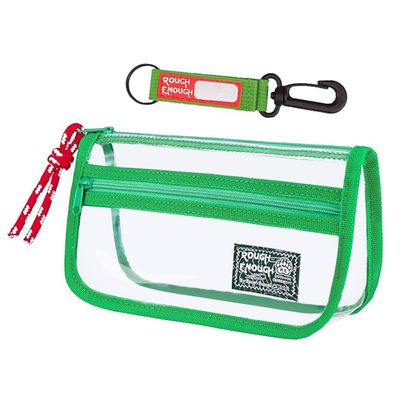 Rough Enough Clear TSA Approved Toiletry Bag Small Travel Makeup Case Organizer Pouch with Zipper for Women Men