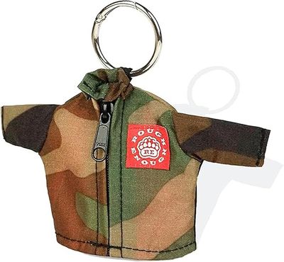 RE8577 Rough Enough Cute Keychain, Funny Small Coin Purse Keychain Pouch, Camo Jacket Style Key Chain, Glow in the Dark Function