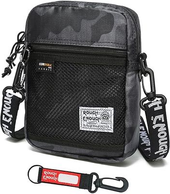 Rough Enough Small Crossbody Bag for Men Shoulder Bag Cell Phone Man Purse Navy Camo