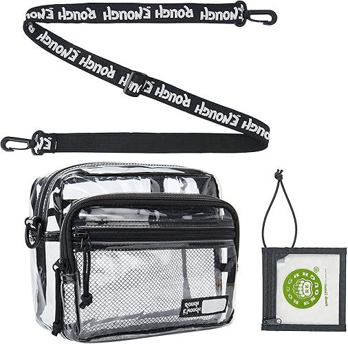 Rough Enough Clear Crossbody Bag Purse for Women Stadium Approved Events Sports Concert Country Outfits