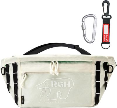 Rough Enough Large Fanny Pack Crossbody Bag for Men Casual Waterproof Cordura White