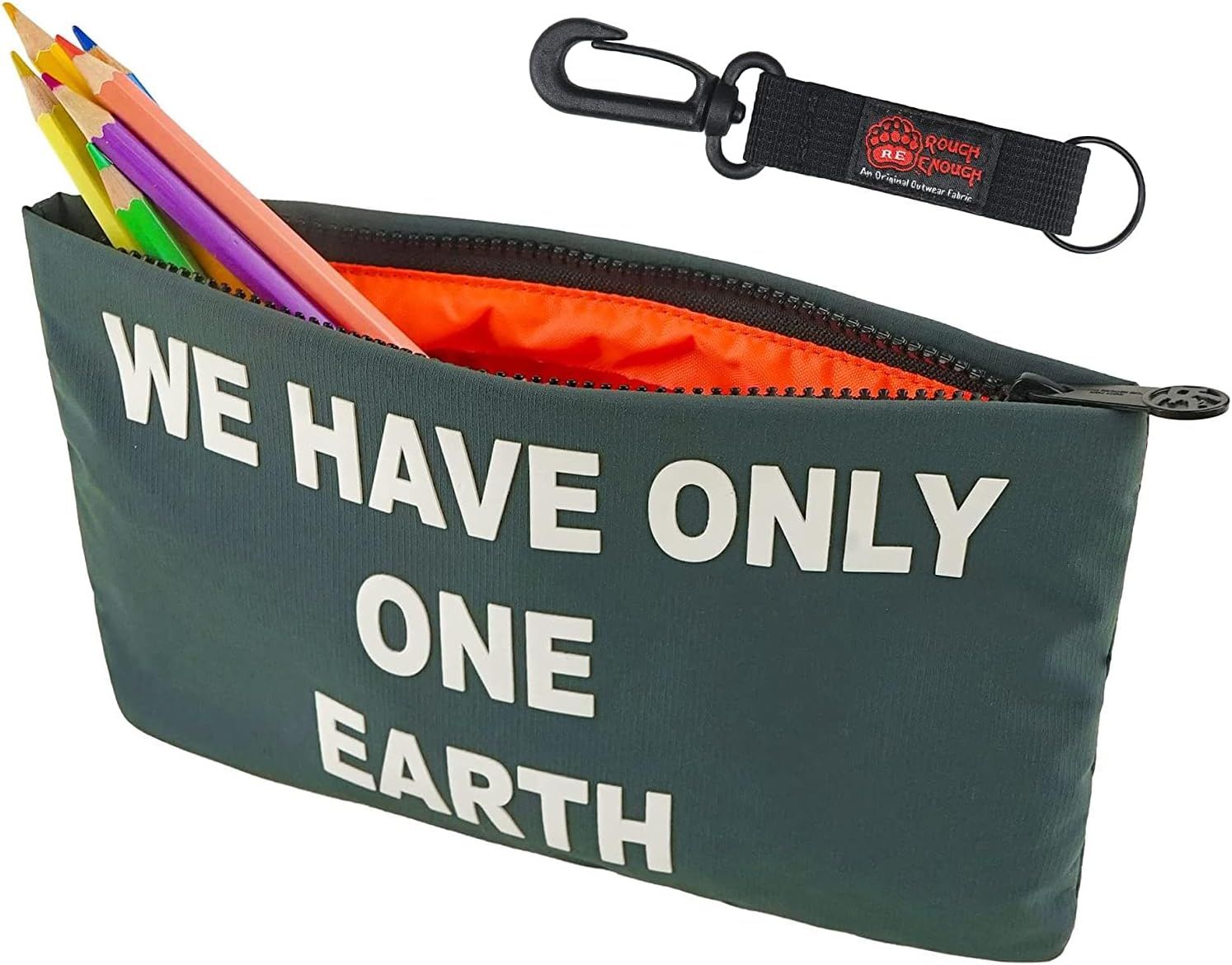 Rough Enough Large Pencil Case Pen Pouch Back to School Supplies Art Bag for Boys Girls Students Office Travel with Zipper Recycled Nylon Foam Padding