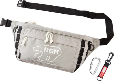 Rough Enough Large Crossbody Bag Fanny Pack for Men Preppy Waterproof with Keychain YKK Zipper Casual Cordura Grey 6.5L