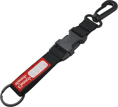 Rough Enough Tactical Quick Release Keychain for Men with Detachable Key Ring with Swivel Hook Black Nylon Molle Accessories