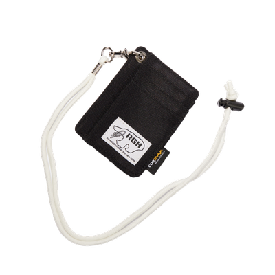 Rough Enough Slim Minimalist Front Pocket Wallet Credit Card Holder For Men with Neck Lanyard ID Window Cordura