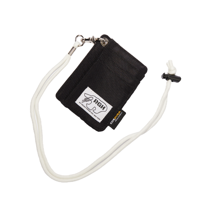 Rough Enough Slim Minimalist Front Pocket Wallet Credit Card Holder For Men with Neck Lanyard ID Window Cordura