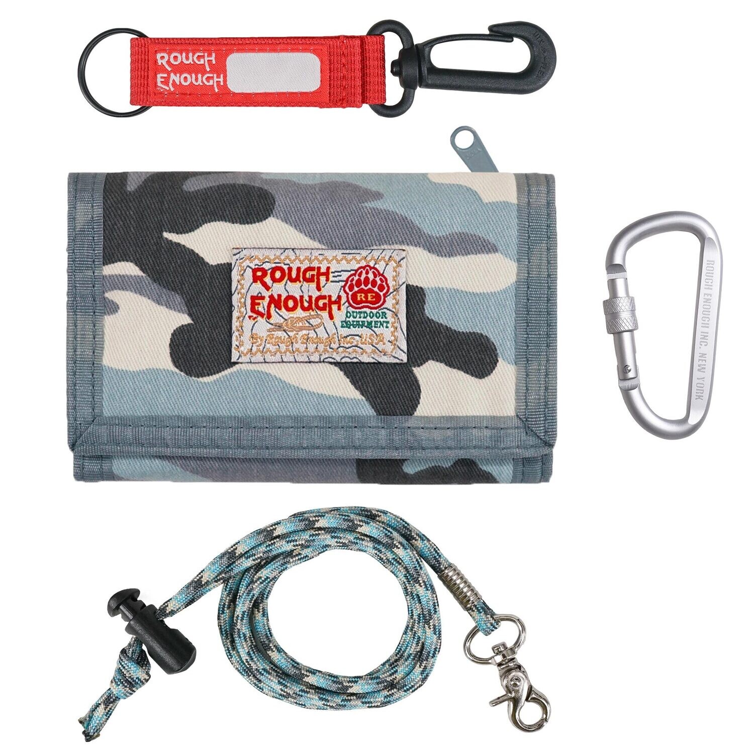 RE8304 Light Blue Camo Canvas Kids Wallet