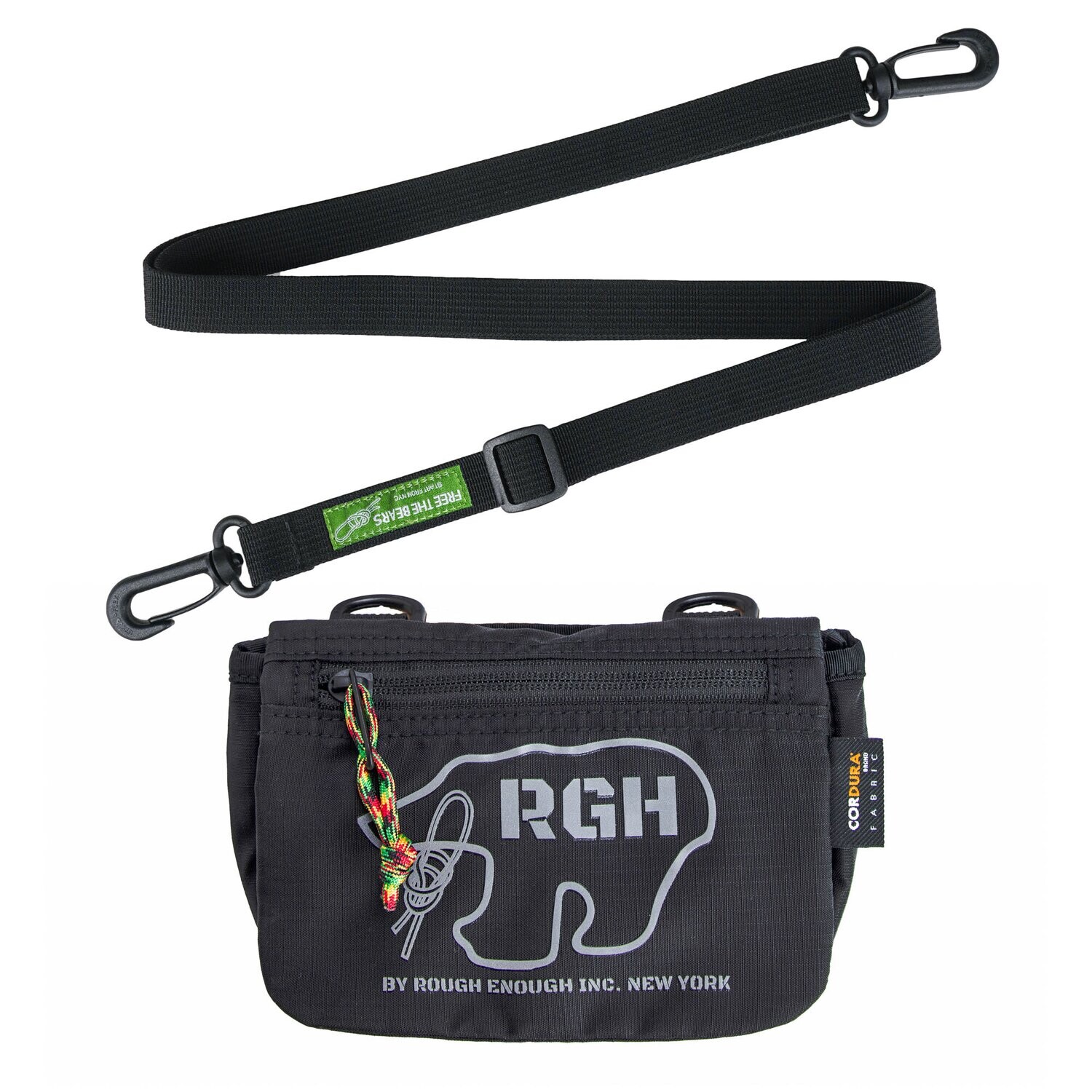 Rough Enough Small Crossbody Bag for Women Campus Travel Cell Phone Wallet Purse Adjustable Strap Waterproof Cordura, COLOR: black