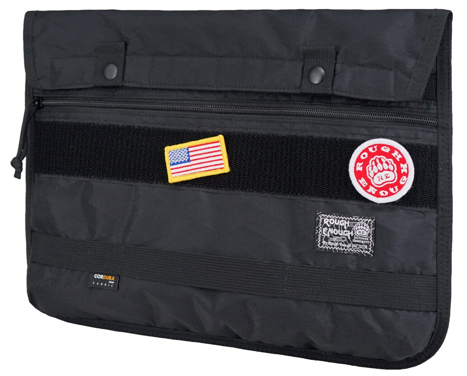 Rough Enough 14 Inch Laptop Sleeve Case Tablet Bag for Men with Tactical Molle Function for Travel Outdoor Adventures Weather Resistant Cordura Black