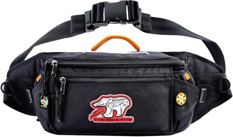 RoughEnough Mens Large Fanny Pack Crossbody Bag