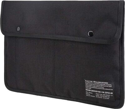Rough Enough 13 14 Inch Laptop Sleeve Case Bag with Accessory Pocket for Notebook Computer Slim Black Cordura