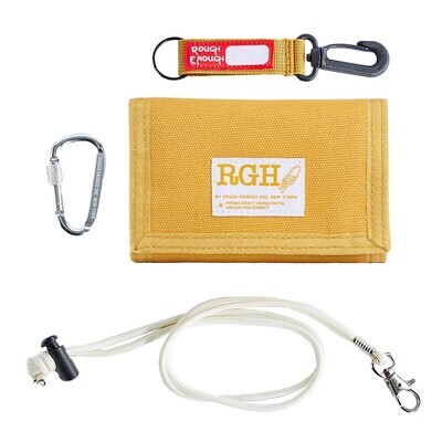 Rough Enough Boys Wallet for Kids Preppy Teens Adults with Neck Lanyard Keychain Canvas