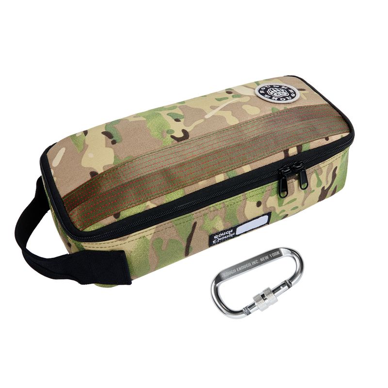 Rough Enough Small Tool Bag with Zipper 12" Portable Tool Pouch Case, Heavy-Duty Padded Organizer for Electricians, Motorcycle Repair and Camping, Camo