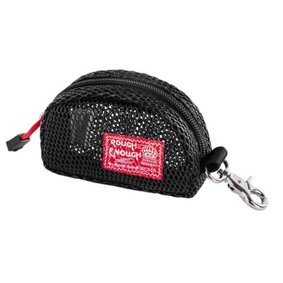 Rough Enough Small Coin Purse Pouch Change Card Holder with Zipper Clip on Buckle for Men Women Black Mesh