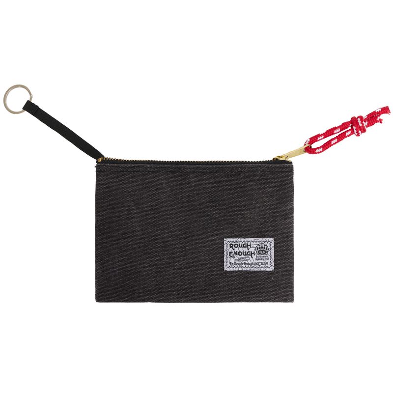 Rough Enough Passport Wallet for Men Women Compact Travel Pouch for Documents ID Essentials with Key Ring Heavy Duty Canvas