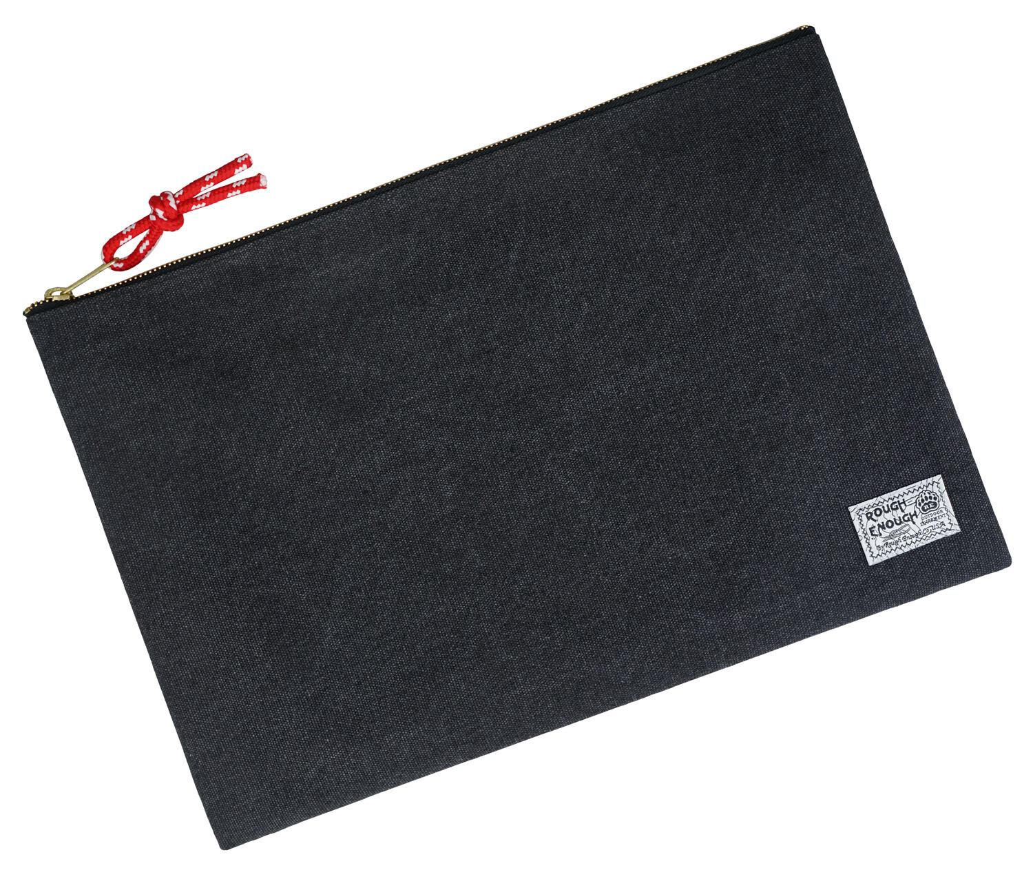 Rough Enough Important Document Storage Bag File Folder Organizer Pouch with Zipper Black Waxed Canvas Water Repellent for Travel Office Home