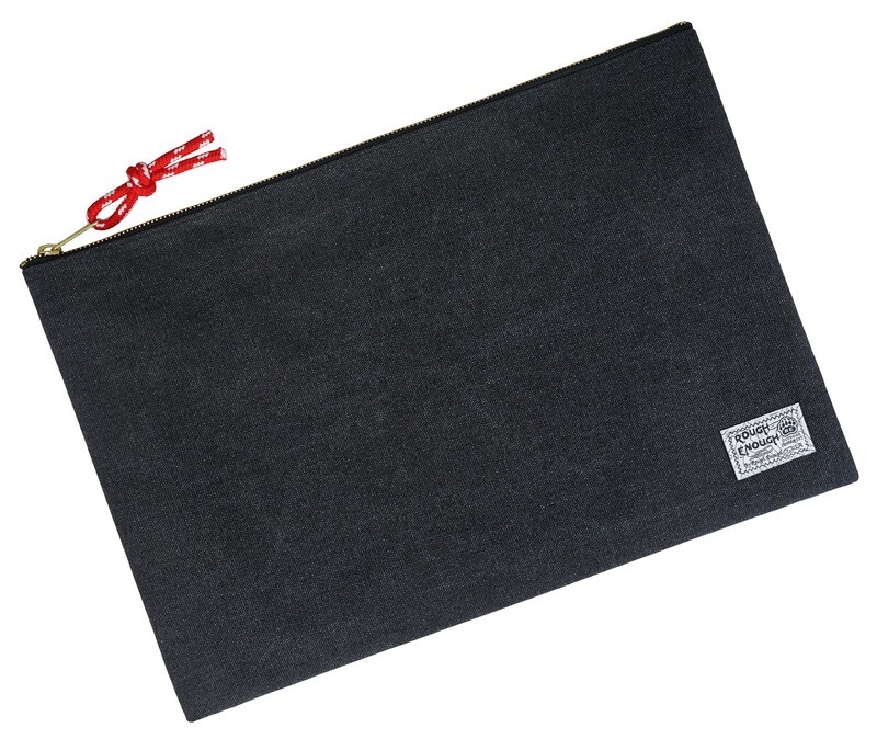 Rough Enough Important Document Storage Bag File Folder Organizer Pouch with Zipper Black Waxed Canvas Water Repellent for Travel Office Home
