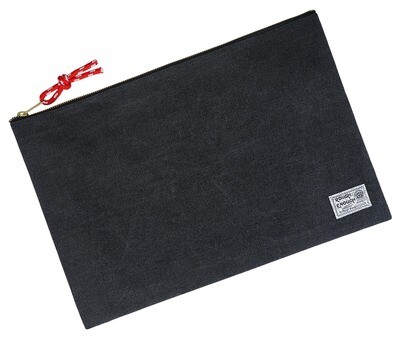 Rough Enough Important Document Storage Bag File Folder Organizer Pouch with Zipper Black Waxed Canvas Water Repellent for Travel Office Home