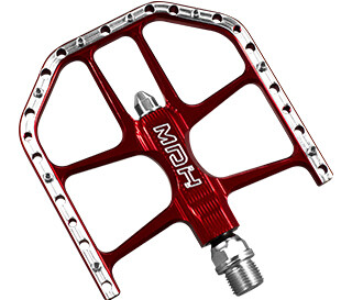 MDH PXA03 MTB Alloy Flat Pedal - Red/Silver