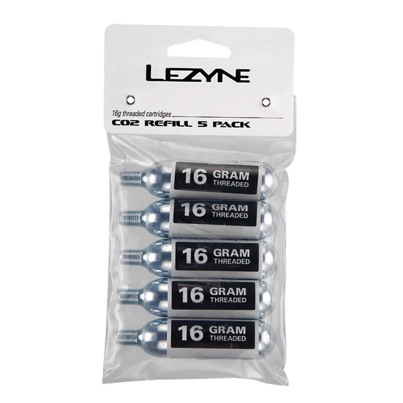 Lezyne 16g CO2 Cartridge (Pack of 5) for Bicycle Tyre Inflation