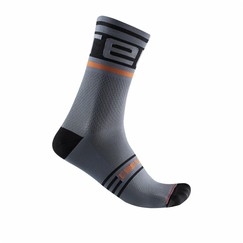 Castelli Prologo 15 Socks - Light Steel Blue/Pop Orange