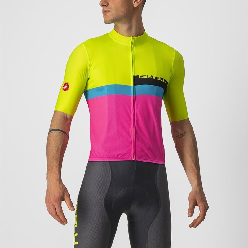 Castelli A Blocco Jersey (Electric Lime/black-Blue-Magen)
