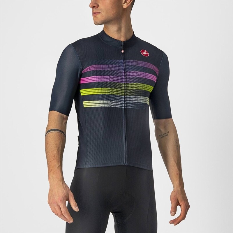 Castelli Endurance Pro Jersey (Savile Blue/Pink-Electric Lime)