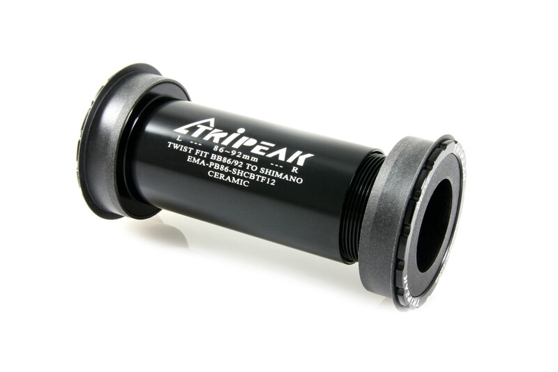 Tripeak Bottom Bracket BB86, Shimano HT Compatible, Steel Bearing, Pressfit, Black