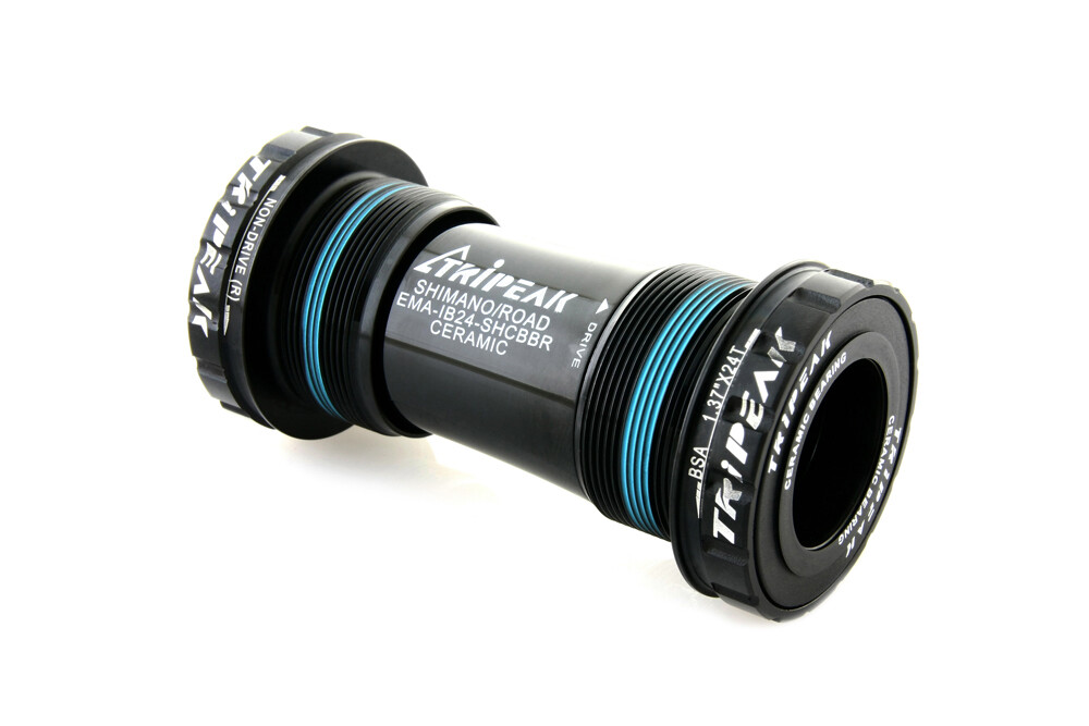 Tripeak Bottom Bracket Shimano HT Compatible, Cermaic Bearing, BSA 1.37&quot;, Road, Colour Black