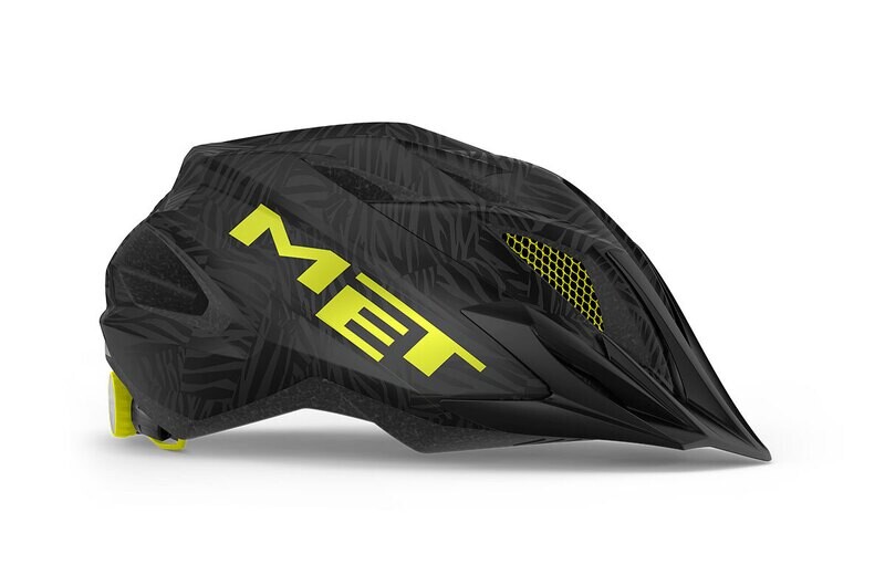 Met Crackerjack Kids Bike Helmet - Black Texture Green