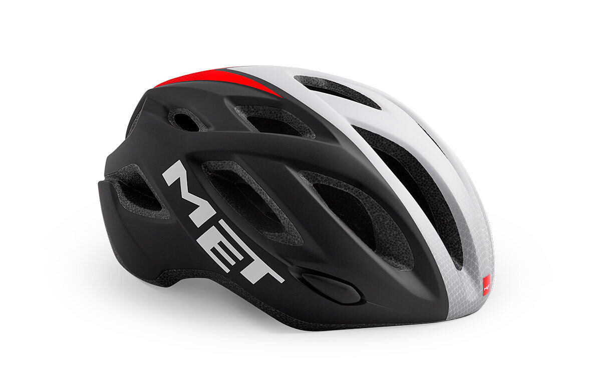 Met Idolo Road Cycling Helmet - Black Shaded White Red