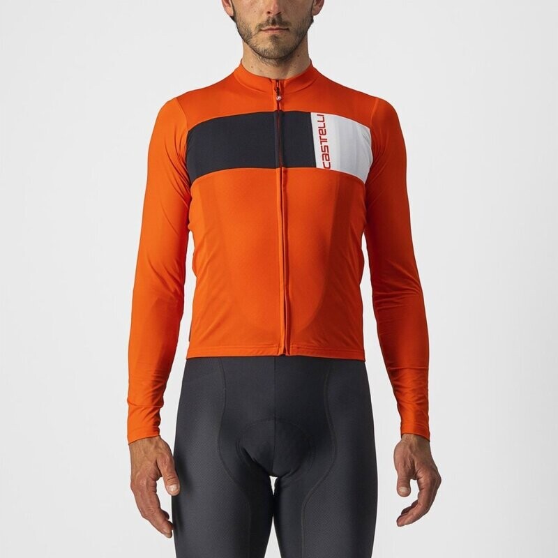 Castelli Prologo 7 Jersey - Fiery Red/ Light Black-Ivory