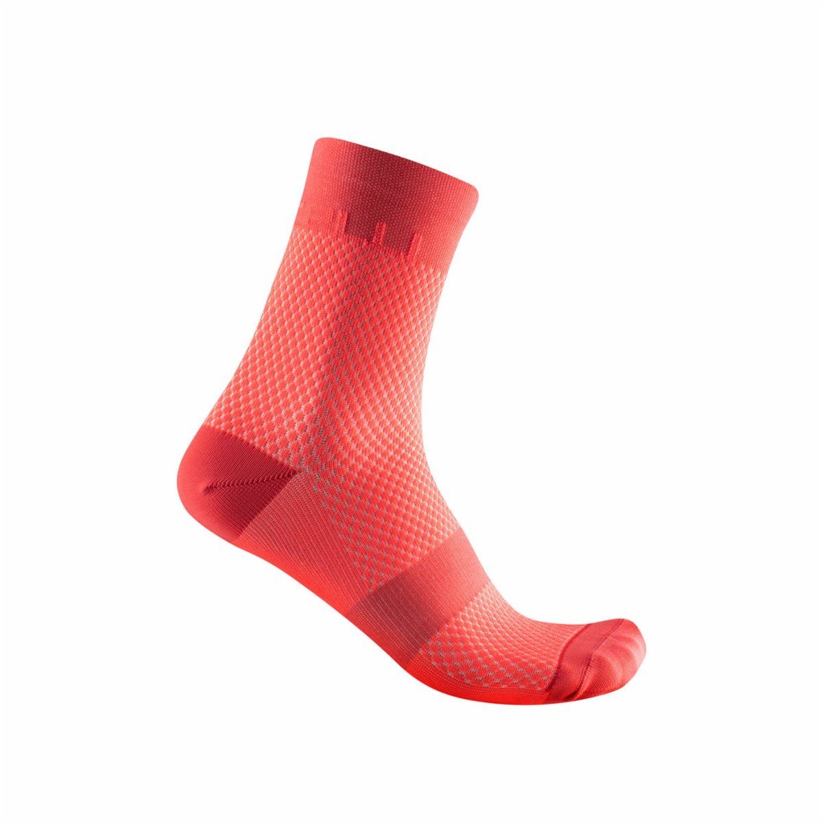 Castelli Velocissima 12 Women&#39;s Sock - Brilliant Pink / Coral Flash