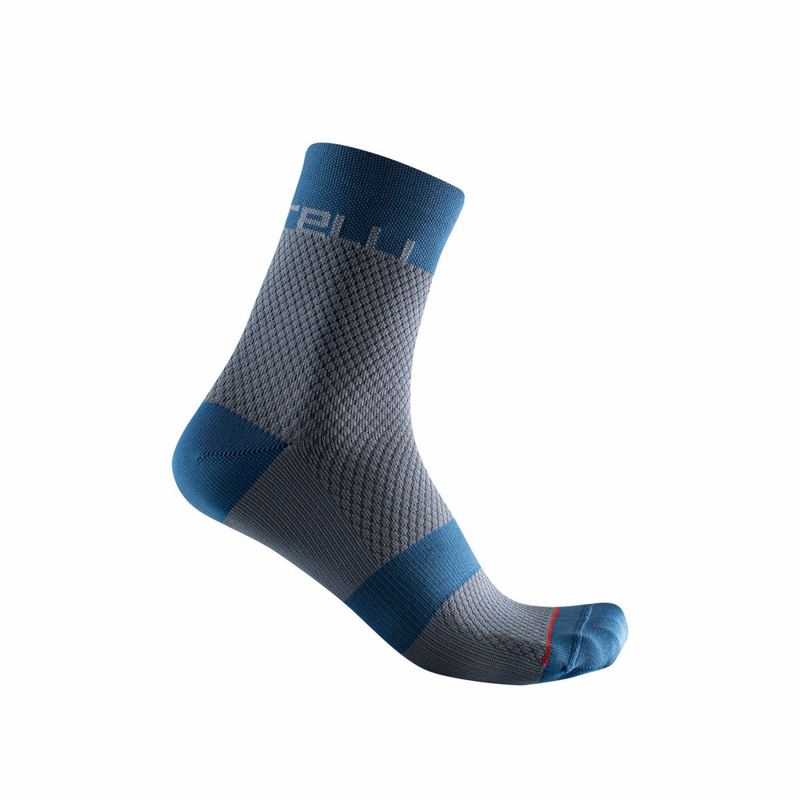 Castelli Velocissima 12 Women&#39;s Sock - Light Steel Blue / Moonlit Ocean