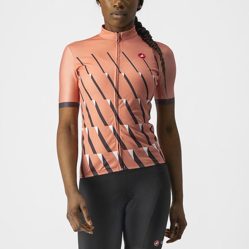Castelli Pendio Women Jersey - Blush/Dark Gray-White