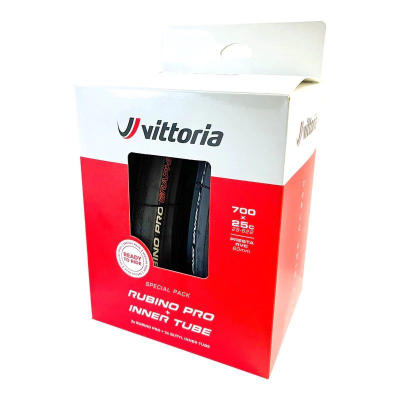 Vittoria 700c Rubino Pro Twin Pack with Free Tubes
