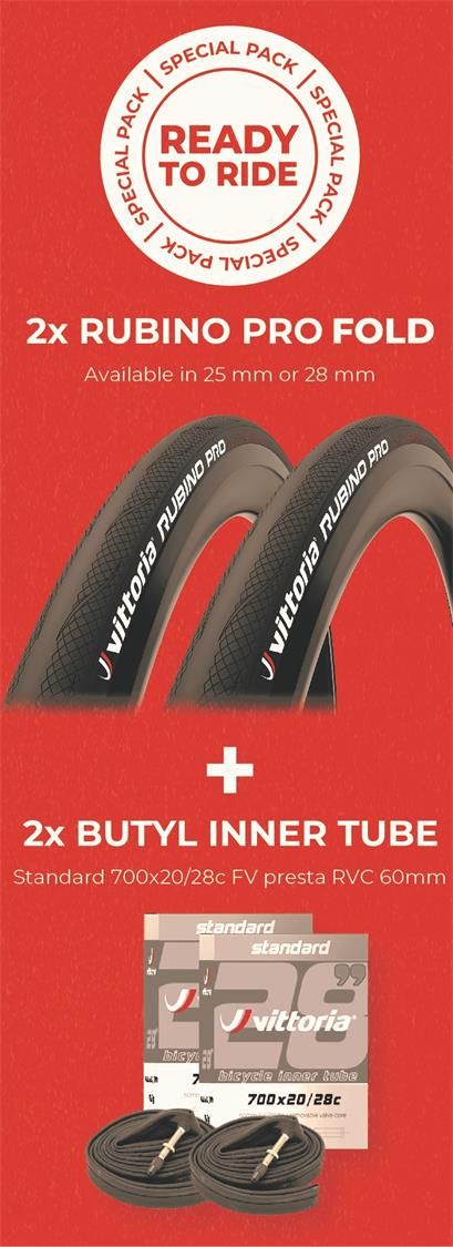 Vittoria 700c Rubino Pro Twin Pack with Free Tubes