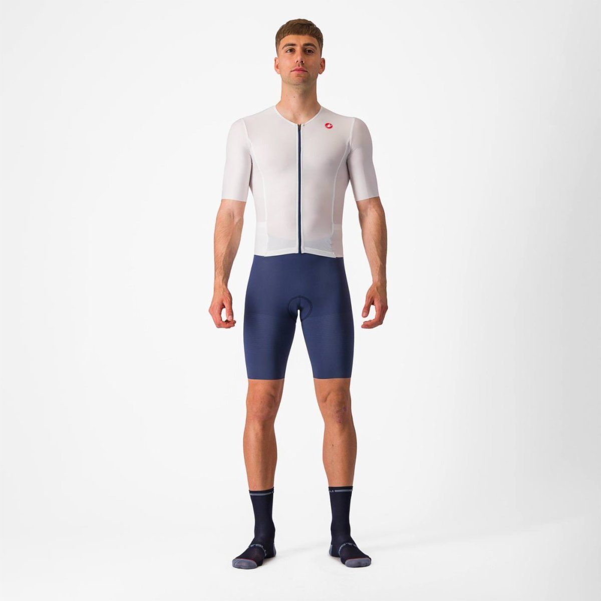 Castelli Sanremo Ultra Speed Men&#39;s Cycling Suit (Ivory-Belgian Blue)