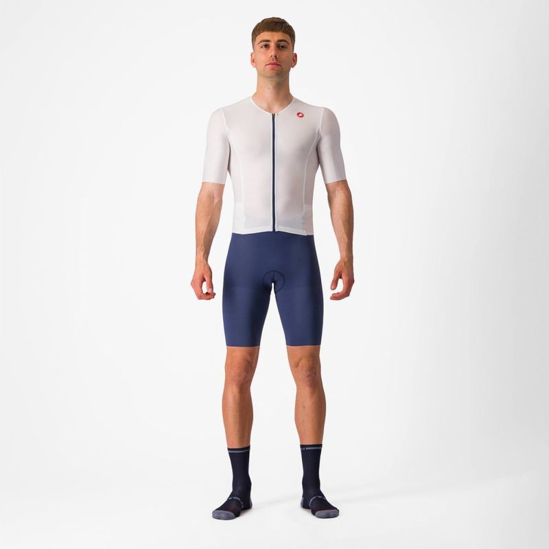 Castelli Sanremo Ultra Speed Men&#39;s Cycling Suit (Ivory-Belgian Blue)