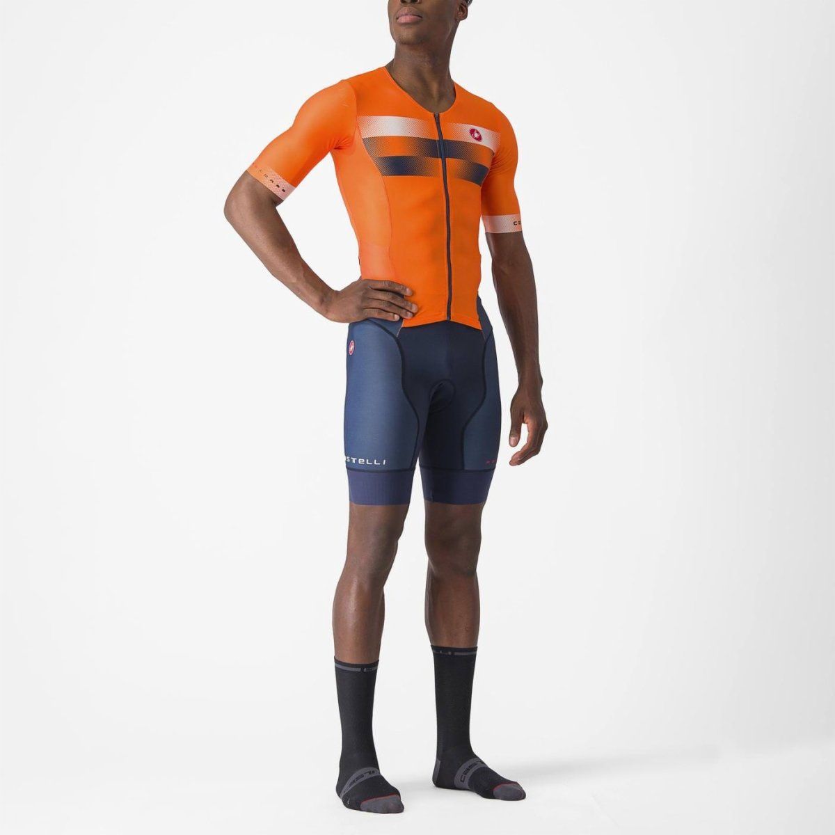 Castelli Free Sanremo 2 Suit - Short Sleeve - Electric Lime/Niagara Blue